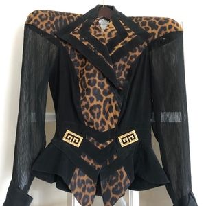 Lillie Rubin Black/Leopard Evening Suit, Vintage